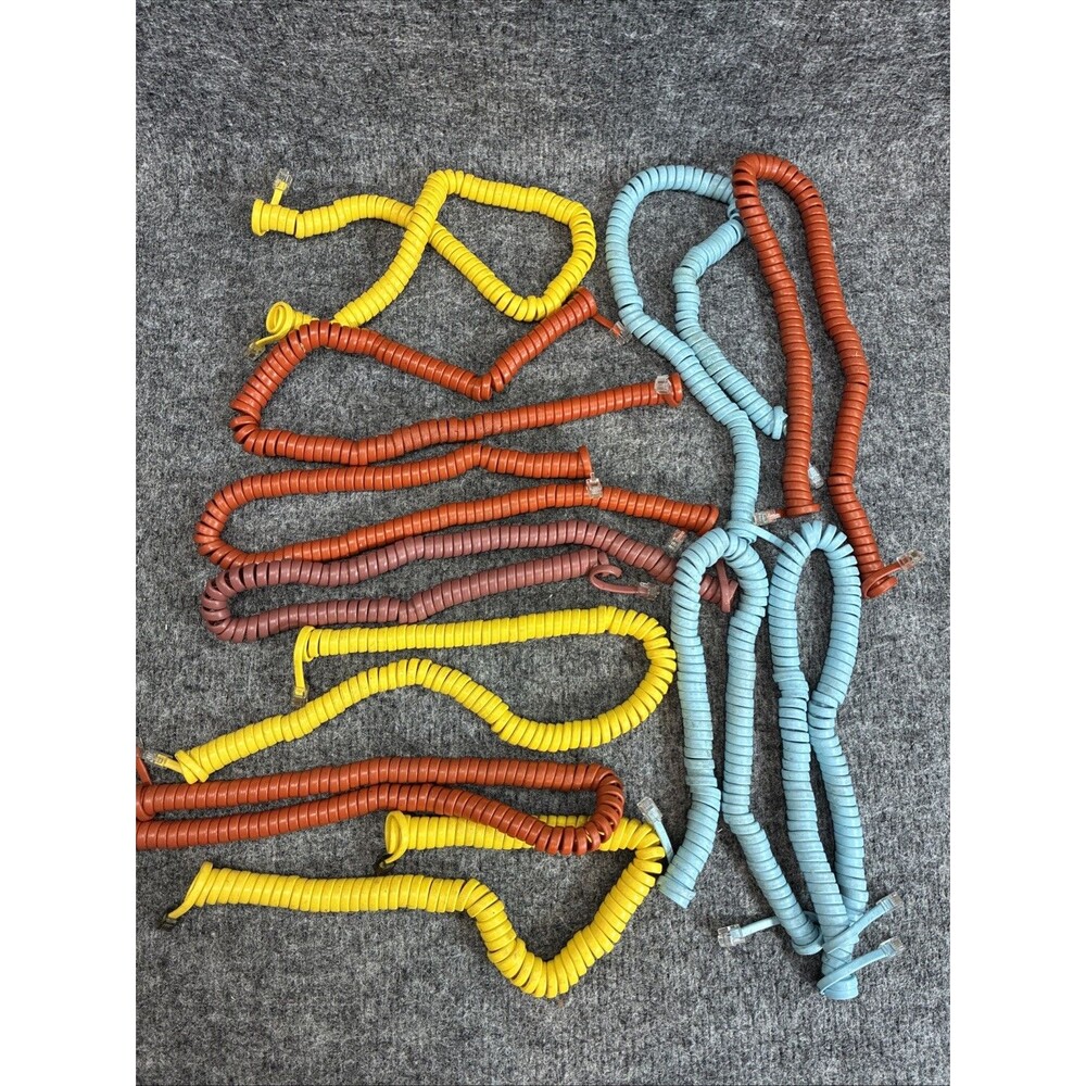 Vintage Western Electric Modular Spring Cord Lot Assorted Colors Yellow Blue Red